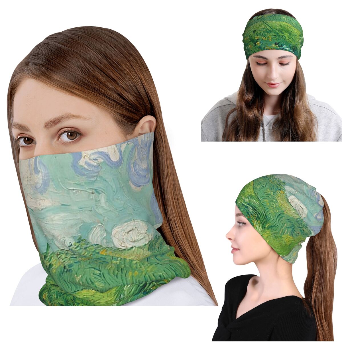 Zielone Pole Pszenicy, Auvers, – Knit Beanie Hat Warm recenzja i cena